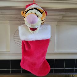 Disney Winnie The Pooh Tigger Christmas Stocking Santas Best Vintage Collectible