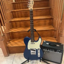 Squier Telecaster Electric Guitar (Mint) W/ Fender Amp 