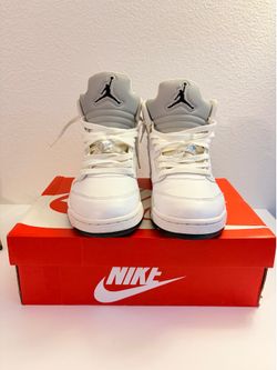 White metallic Jordan 5