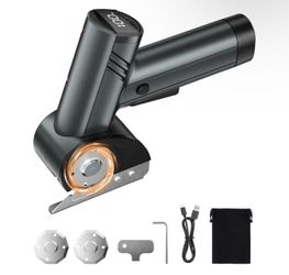 Cordless Electric Scissors, 320RPM High Speed Cardboard Cutter with 3000mAh Long-Lasting Battery, 4-Speed Power Rotary Cutter Tool with LED Display & 
