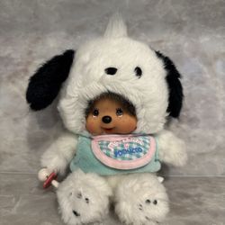 Rare Monchhichi × Sanrio Pochico Doll – Authentic Japan Collectible