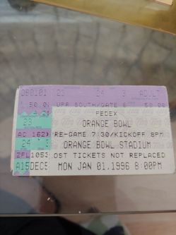 1096 Fed ex orange bowl ticket stub