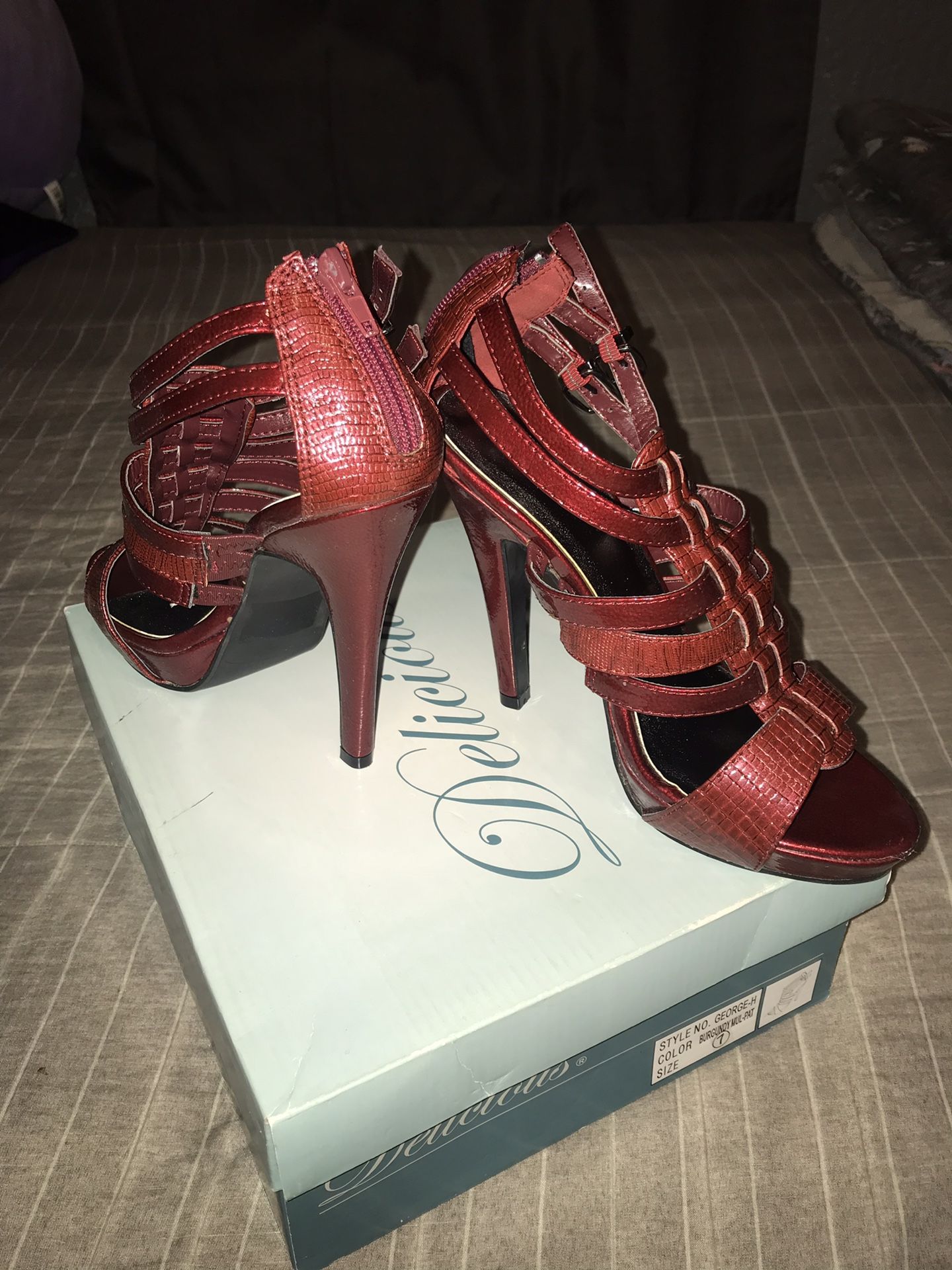 Red Burgundy size 7 heels