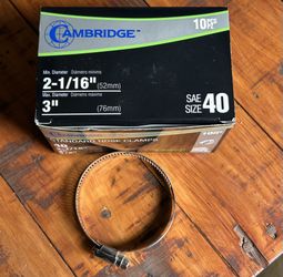 70 Stainless Steel Cambridge Hose Clamps 2-1/16” To 3”