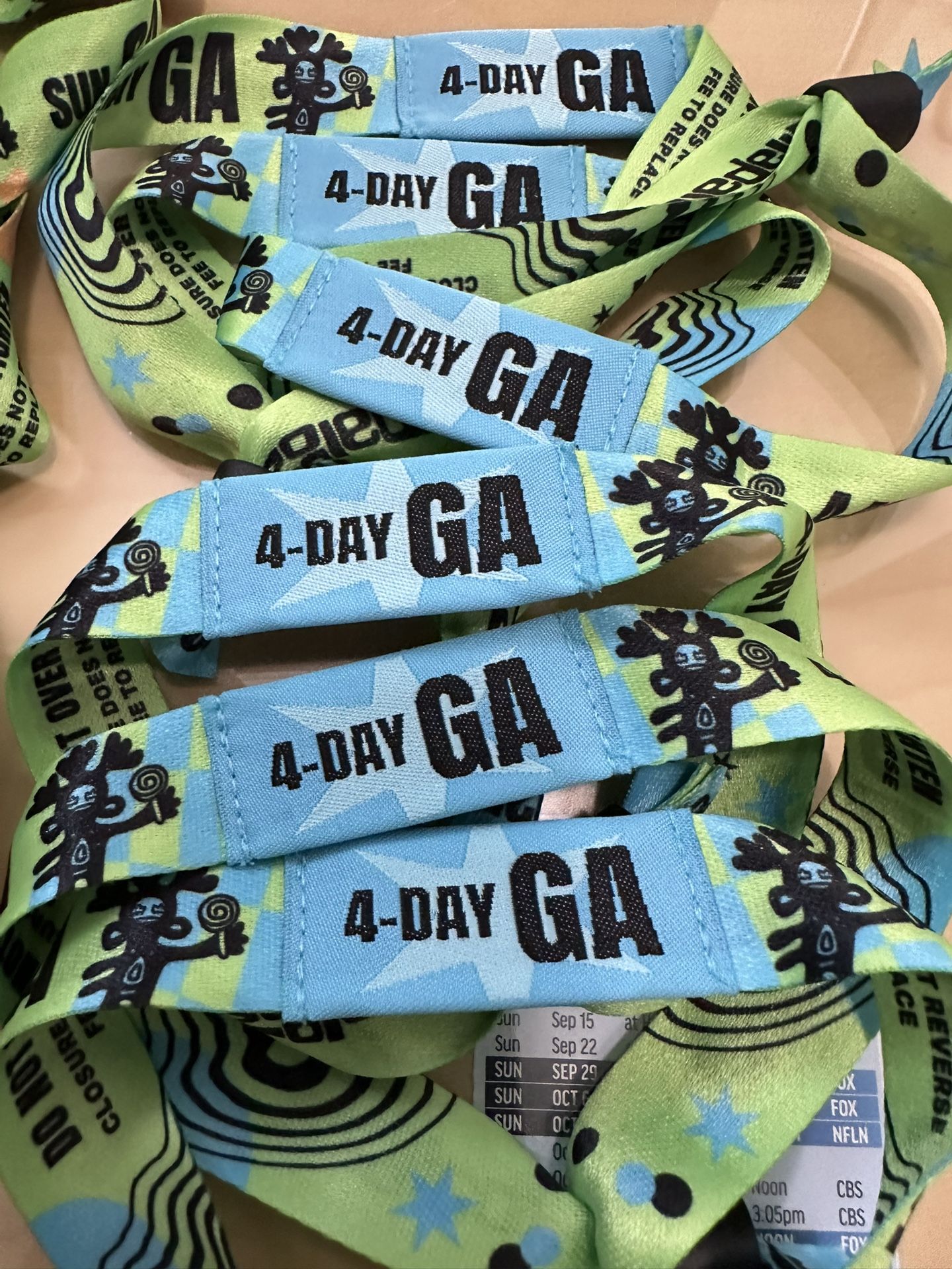 4-Day Lollapalooza Wristbands 