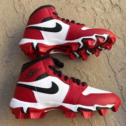 New Nike Jordan 1 Mid Baseball Football Cleats Chicago Youth 6y, Women’s 7.5