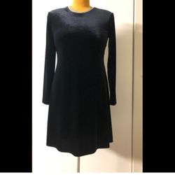 Teddi Evening Faux Velvet Dress size 8 A-Line Stretchy party casual flared
