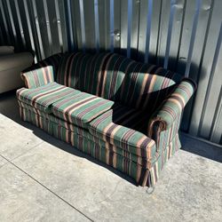 Sofa Couch Striped Multi Color‼️ Well Maintained ‼️$80‼️
