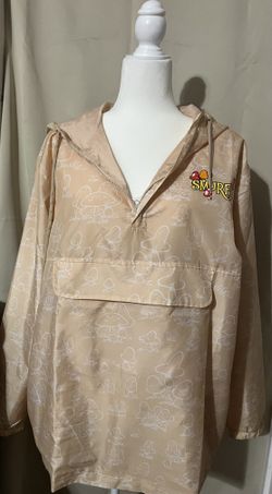 Smurfs pull over rain/windbreaker hoodie jacket, light weight unisex with large Kangaroo flap/pocket in front size Large