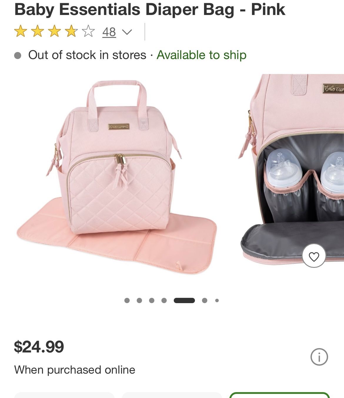 Baby Pink Diaper Bag
