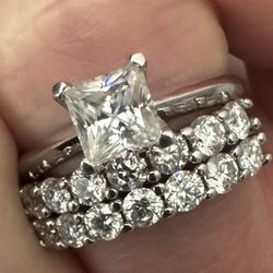 Lab grown diamond ring set size 7