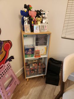 Wood Display Cabinet with Glass Door