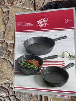 Pre-Seasoned Cast Iron Skillet 3 Pcs