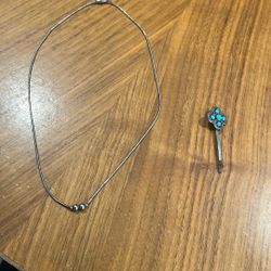 Silver Necklace & Tie Pin $30 Each