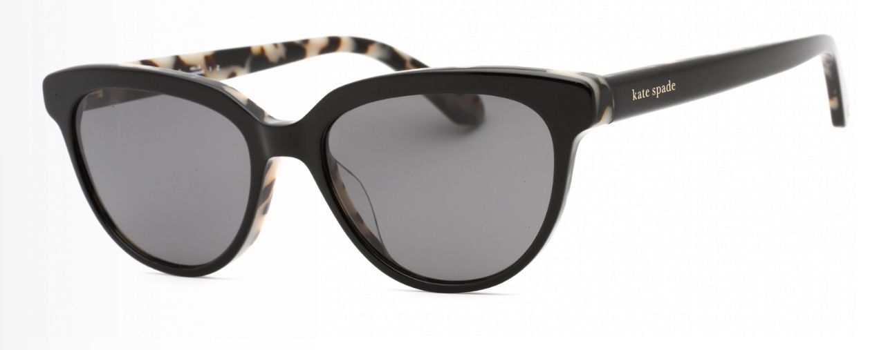 KATE SPADE CAYENNE/S 0807 M9 Sunglasses Black Frame Grey Polarized Lenses 54mm