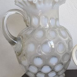 Vintage Fenton Coin Dot 10" Water Pitcher