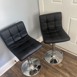 Black elegant bar stools set of 2