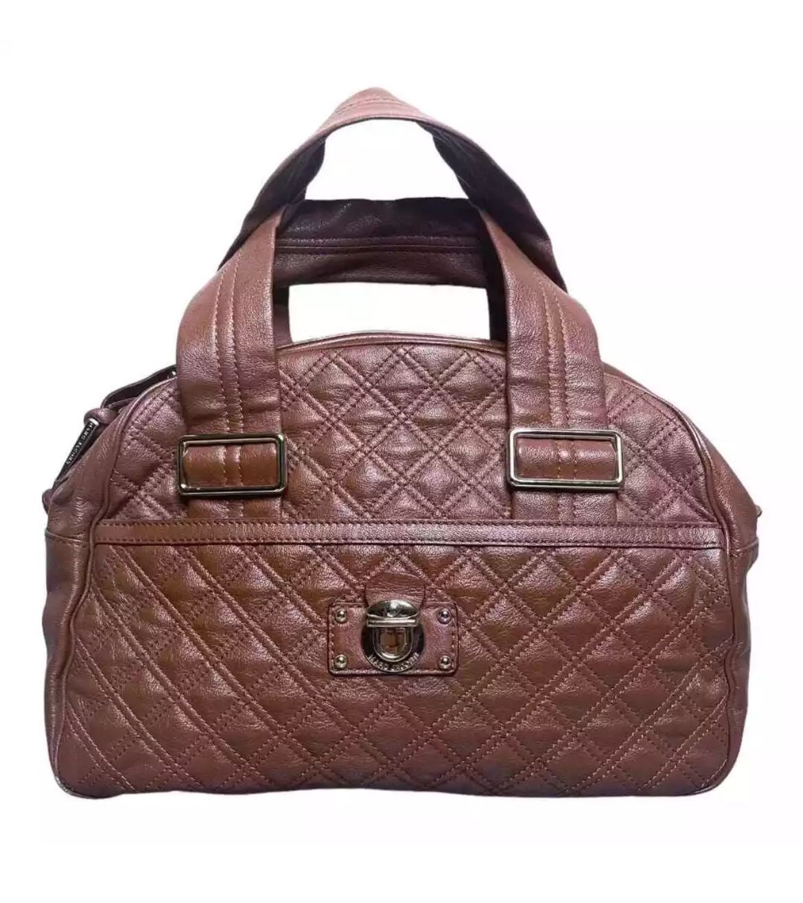 Marc Jacobs Collection Vintage Y2K Ursuala Bowling Bag Quilted Leather Brown