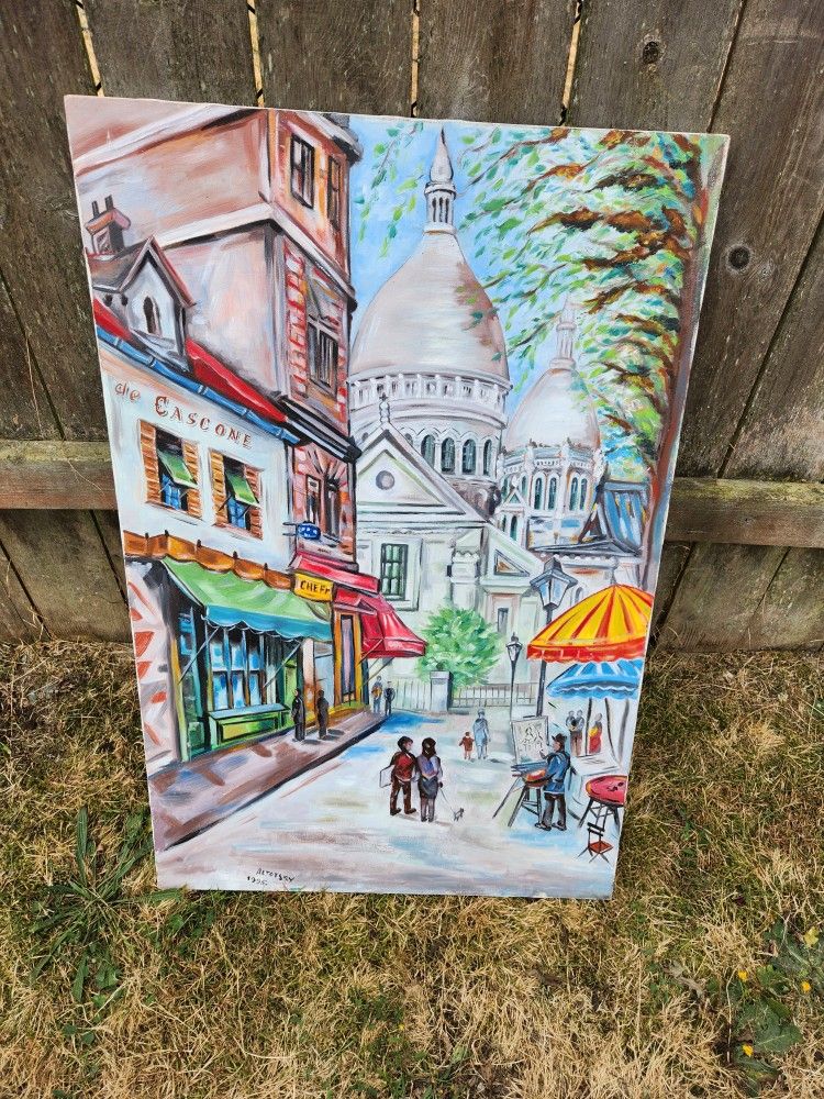Beautiful Signed Vintage Painting Canvas