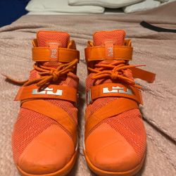 LeBron 17 orange basketball  sneakers