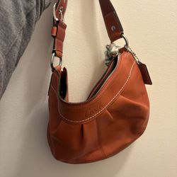 Coach Dark Orange Hobo Shoulder Bag