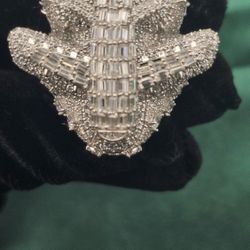 VVS D Moissanite Sterling Silver  Jet Airplane Statement Ring