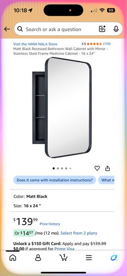 Recessed medicine cabinet