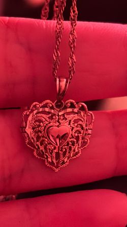 14k gold heart necklace