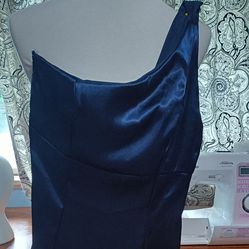 Blue Dress Trendy one Shoulder Style Small