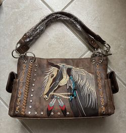 Women’s Purse with Embroidery Horse Western.        NEW
