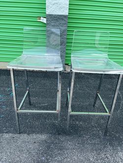 Clear Acrylic Bar Stool with Metal Legs
