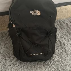 North Face Black & Metallic Large Backpack