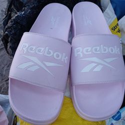 Pink Reebok Slides Size 14/15