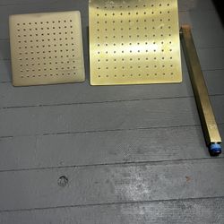 Two polishes brass rain shower heads