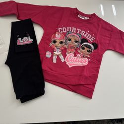 NEW Girls Sweatshirt & Leggings 6-6x - LOL Courtside Cuties