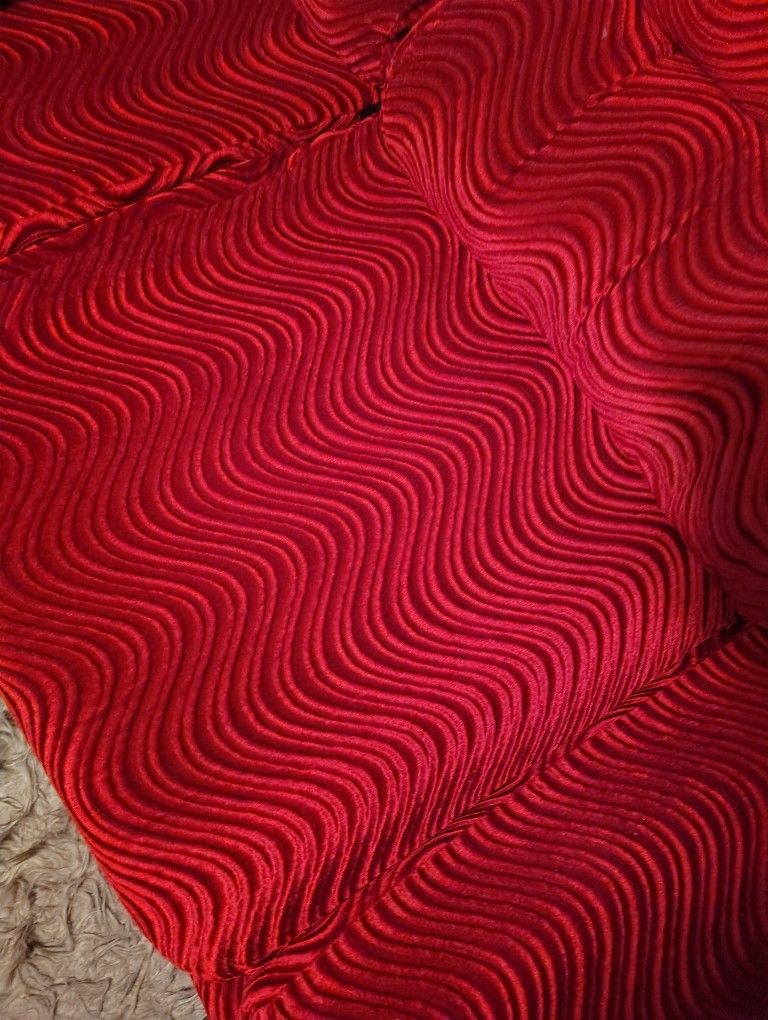 Corduroy Red Couches Set