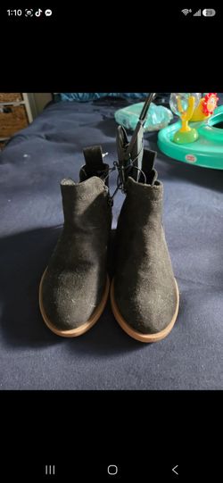 Dark Green Suede Ankle Boots with Tags