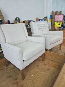 Modern Accent chair set of 2- Beige white