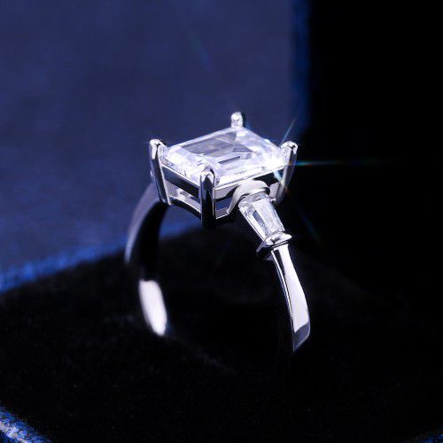 "Wedding/Engagement Pure Gemstone Dainty Silver Ring for Women, VIP468
  
  