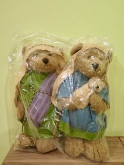 Teddy Bear Christmas Nativity set Joseph, Mary & Baby Jesus