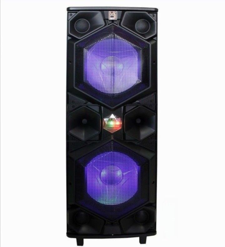 MR DJ VEGAS Double 15" Bluetooth Speaker Professional Dual 15” 3-Way 6500 WATTS Bluetooth
