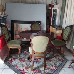 Antique Parlor Table  with 4 Chairs 