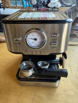 GEVI 20 Bar Stainless Steel Espresso Machine with Milk Frother Wand and Dual Temperature Control, GECME403L-U