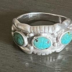 Turquoise Native American Ring Size 7