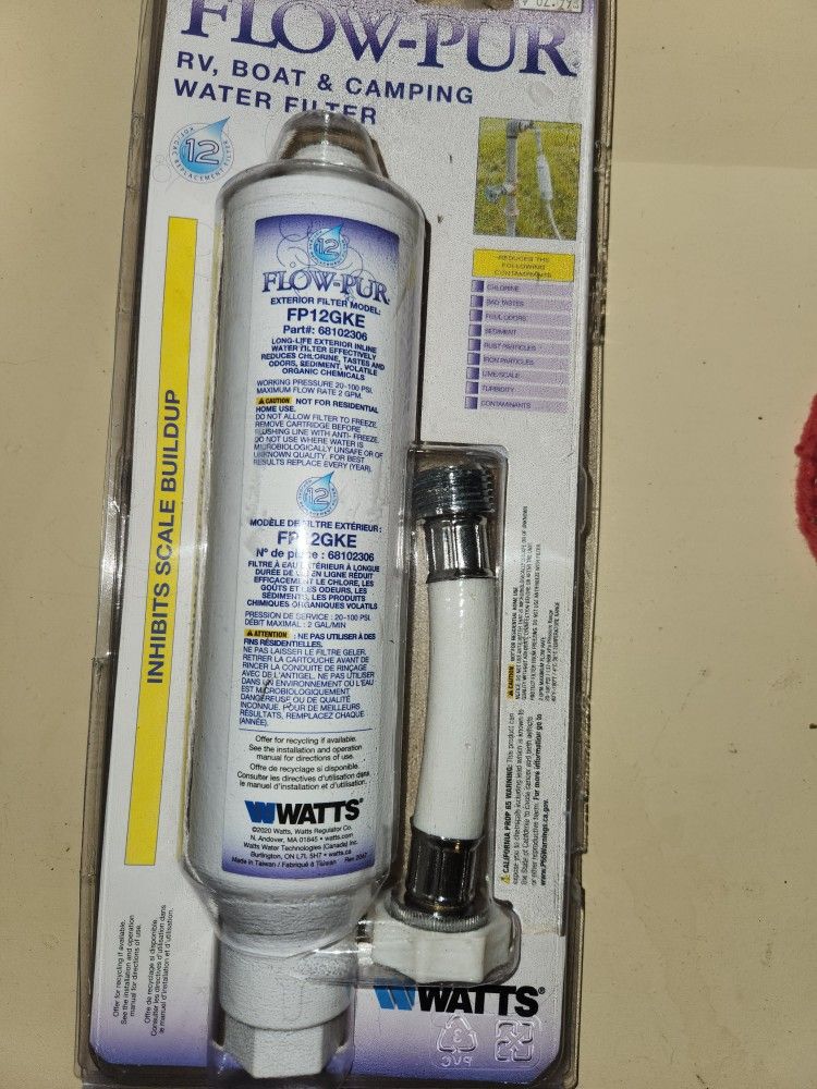 Flow -Pur RV, Boat & Camping Water Filter ..Never Used... Tossing In Extras