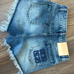 Loewe Paula’s Ibiza fringed denim shorts size 36 or 26 or S