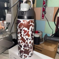 Owala FreeSip Water Bottle Cow Print