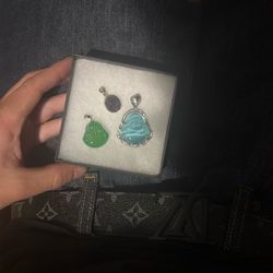 Buddha Pendant, Fully Silver and Emerald and Amethyst