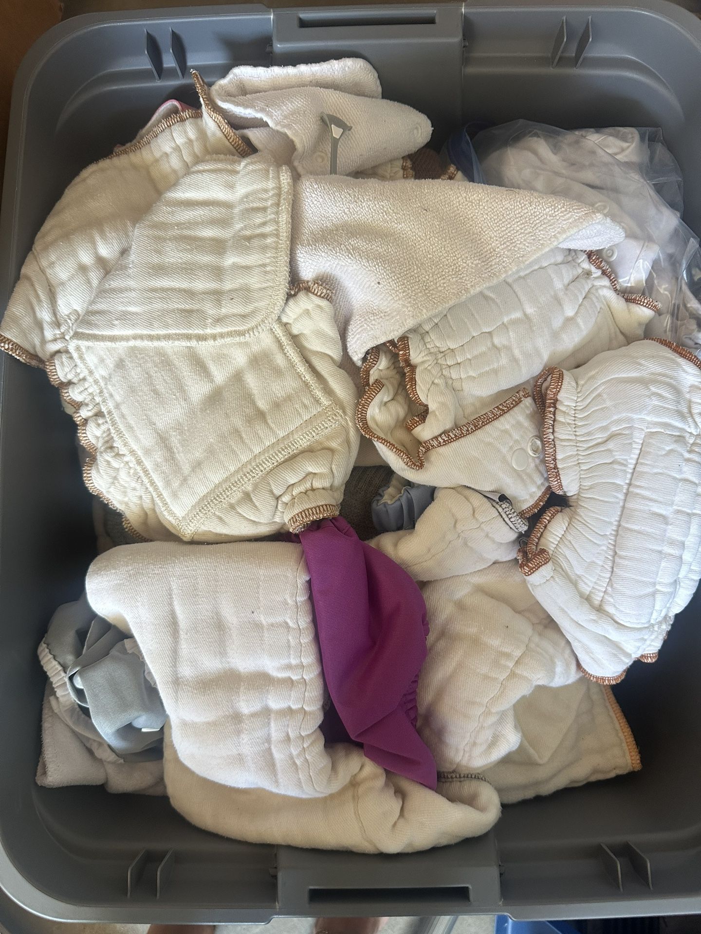 Large Bin Of Cloth Diaper.