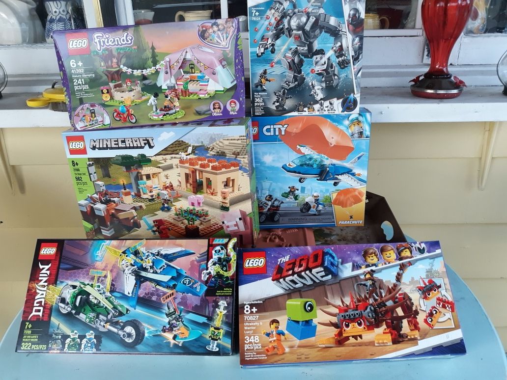 Brand new legos still in box never used. Selling as a bundle